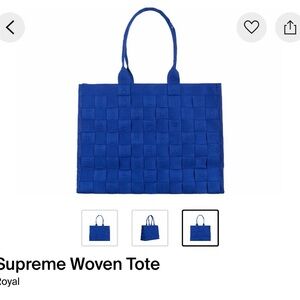 Supreme Blue Woven Tote Bag